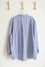 KS Signature Blue & White Plaid Button Down Shirt | 19 35/36