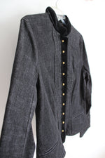 Ralph Lauren Lauren Jeans Co. Vintage Velvet Collared Black Denim Jacket | L