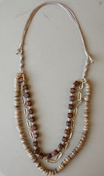 Boho Style Wooden Beaded Layered Necklace