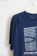Under Armour Blue Striped Logo Shirt | XL