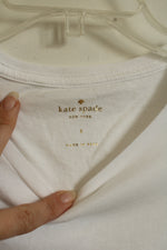 NEW Kate Spade New York White Floral Spade T-shirt | S