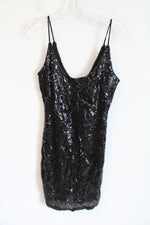 Mind Code Black Sequined Mini Dress | S