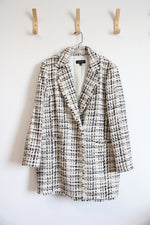 Talbots Black & Ivory Tweed Blazer Jacket | 16