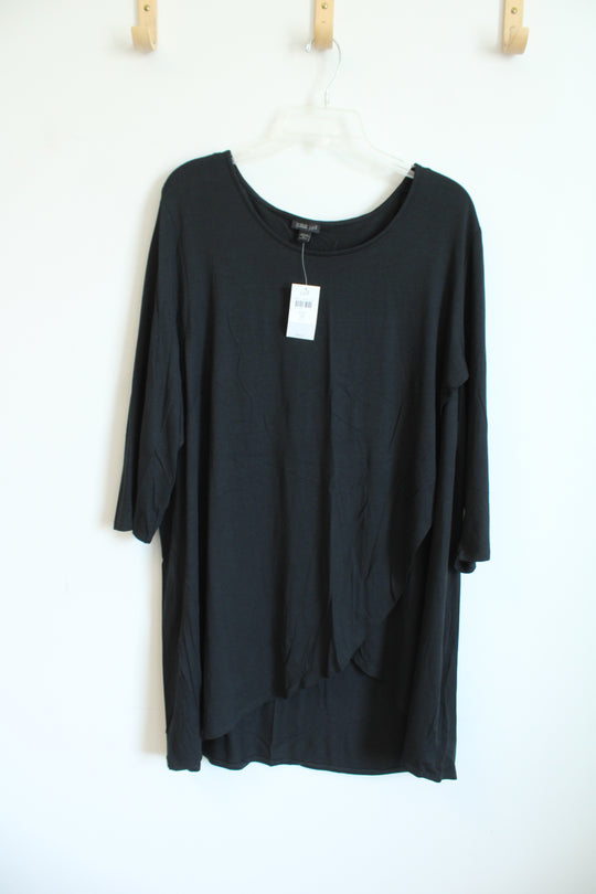 NEW J. Jill Wearever Collection Black Faux Wrap Top | 3X