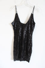Mind Code Black Sequined Mini Dress | S