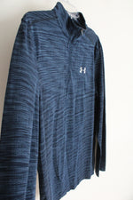 Under Armour Fitted Blue Heathered 1/4 Zip Lightweight Jacket | L