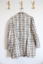 Talbots Black & Ivory Tweed Blazer Jacket | 16