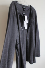 NEW Maggie Barns Gray Shimmer Tank & Cardigan Set | 4X