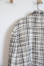 Talbots Black & Ivory Tweed Blazer Jacket | 16