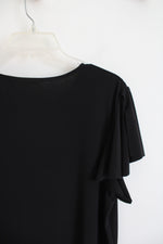 NEW Nik And Nash Black Ruffled Sleeve Dress | XL