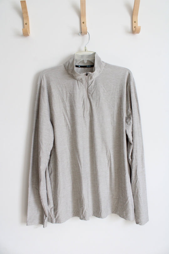 FLX Tan Heathered 1/4 Zip Lightweight Jacket | XL