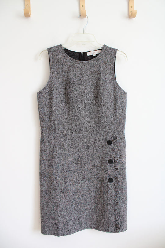 LOFT Black & White Sleeveless Sheath Dress | 10P
