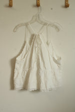 NEW American Eagle White Embroidered Tank | L