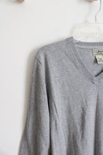 L.L. Bean Cotton Cashmere Gray V-Neck Sweater | L