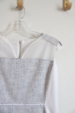 Elie Tahari Anya White & Gray Sheath Dress | 12