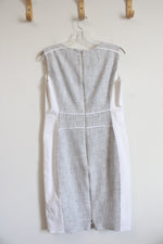 Elie Tahari Anya White & Gray Sheath Dress | 12