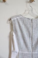 Elie Tahari Anya White & Gray Sheath Dress | 12