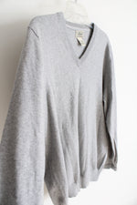 L.L. Bean Cotton Cashmere Gray V-Neck Sweater | L