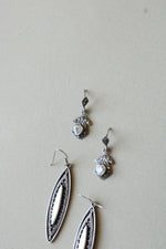 Sterling Silver Mother Of Pearl & Clear Crystal Earring Pair