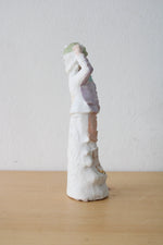 Porcelain Painted Ball Throwing Boy Figurine