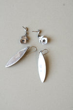 Sterling Silver Mother Of Pearl & Clear Crystal Earring Pair