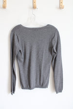 Ann Taylor LOFT Gray V-Neck Sweater | XS