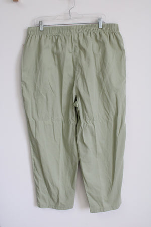 NEW Basic Editions Twill Green Pant | 2X Short