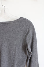 Ann Taylor LOFT Gray V-Neck Sweater | XS