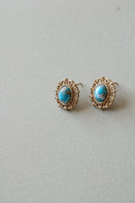 Gold Turquoise Stud Earrings