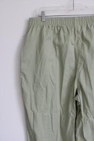 NEW Basic Editions Twill Green Pant | 2X Short