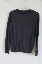 Talbots Gray Ruffle Front Cardigan | M