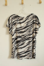 NEW Emily Daniels Silver SS Dot Top with Buttons | L