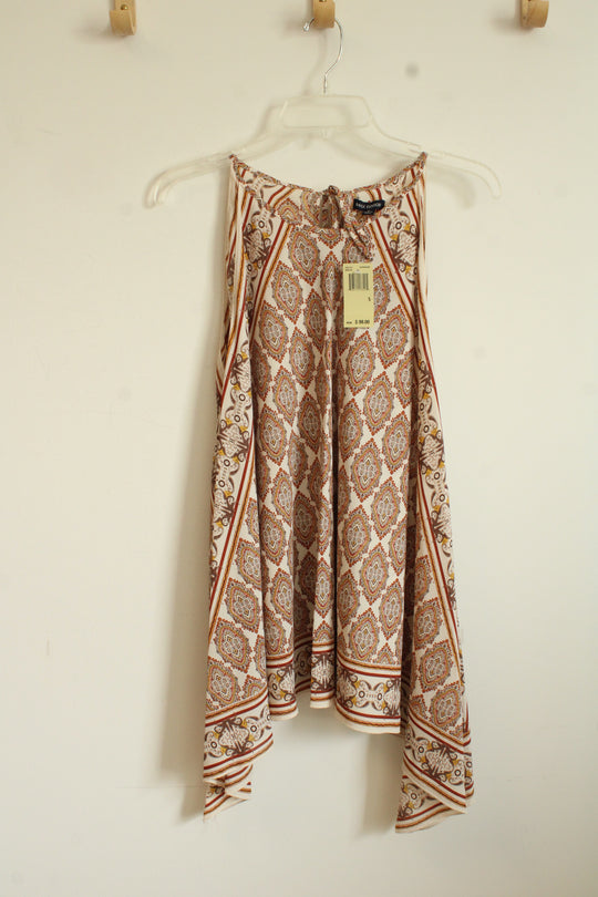 NEW Max Edition Tan and Burgundy Printed Tank Tunic | S