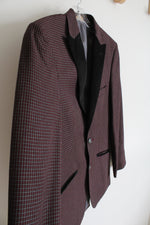 Haggar Red Gray & Black Velvet Lapels Blazer | 38R
