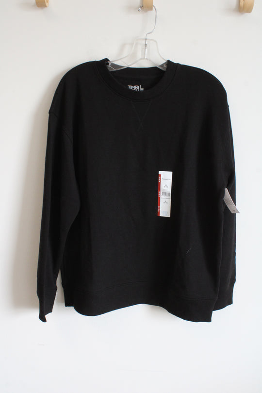 NEW Time And Tru Black Fleece Lined Sweater | M
