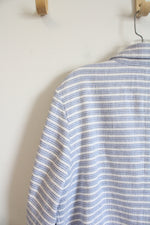 J.Jill Blue & White Striped Tweed Blazer | XL