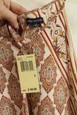 NEW Max Edition Tan and Burgundy Printed Tank Tunic | S