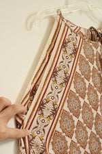 NEW Max Edition Tan and Burgundy Printed Tank Tunic | S