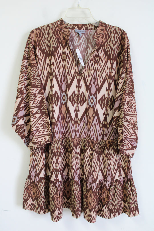 NEW Anthropologie Conditions Flowy Mini Slouchy Dolman Balloon Dress | L