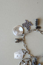 Sterling Silver Western Theme Charm Bracelet