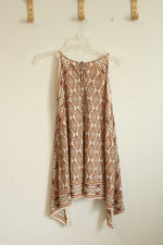 NEW Max Edition Tan and Burgundy Printed Tank Tunic | S