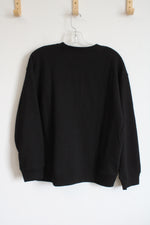 NEW Time And Tru Black Fleece Lined Sweater | M