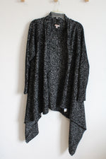 Merona Black Heathered Asymmetrical Cardigan | XXL