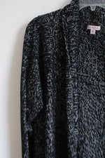 Merona Black Heathered Asymmetrical Cardigan | XXL