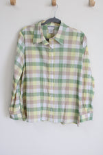 BonWorth Green Plaid Button Down Shirt | M