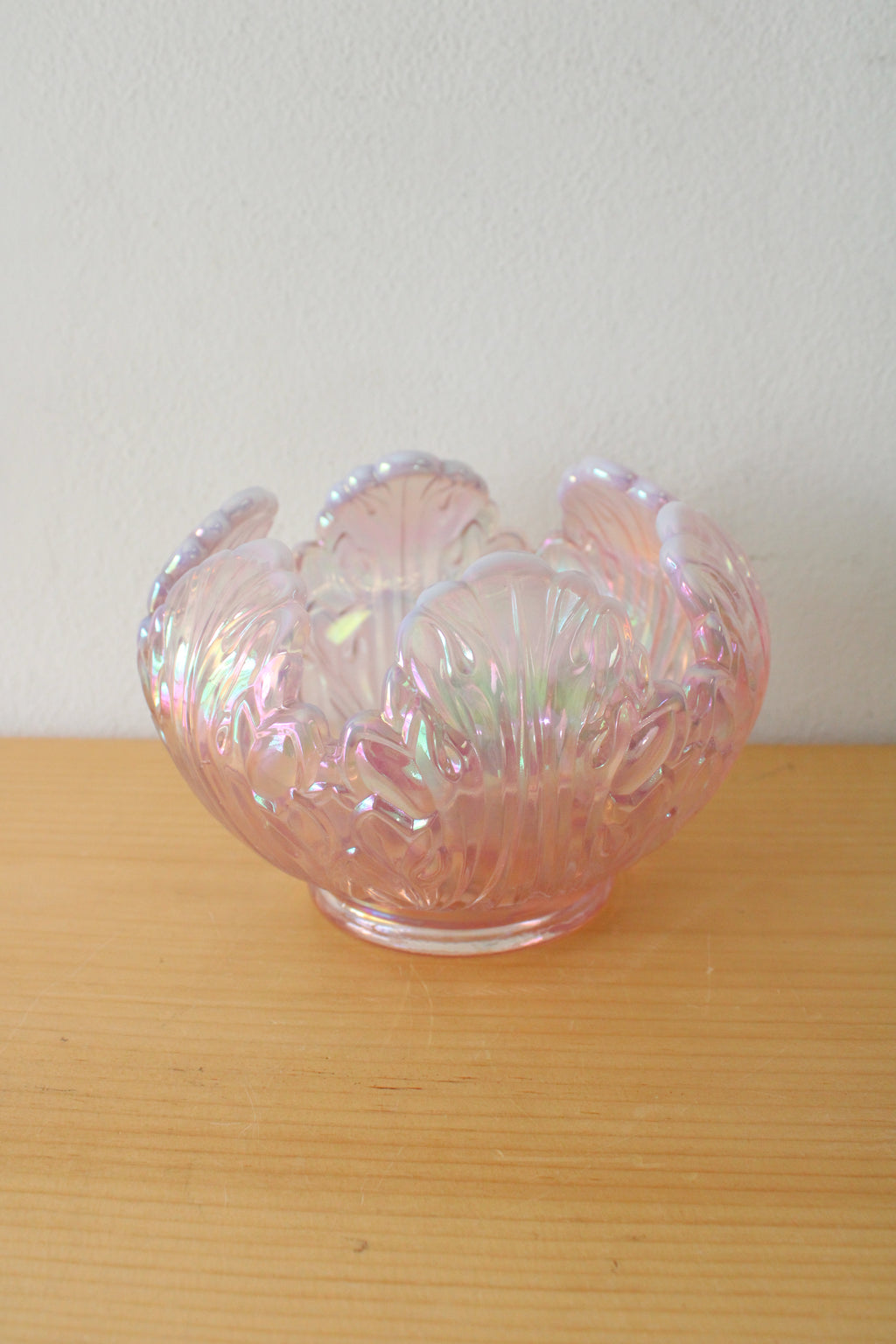 Fenton Pink Carnival Iridescent Glass Dish