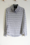 Under Armour Loose Fit Gray Striped Mock Neck Shirt | S