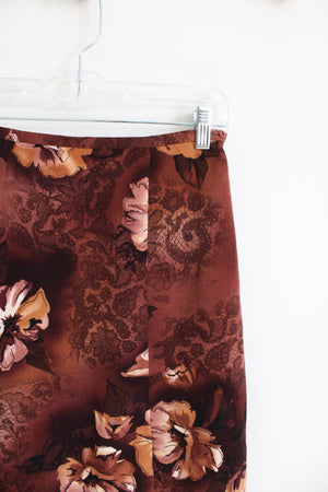 Liz Baker Petite Vintage Brown Floral Skirt | 6