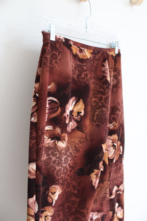 Liz Baker Petite Vintage Brown Floral Skirt | 6