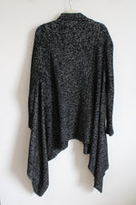 Merona Black Heathered Asymmetrical Cardigan | XXL